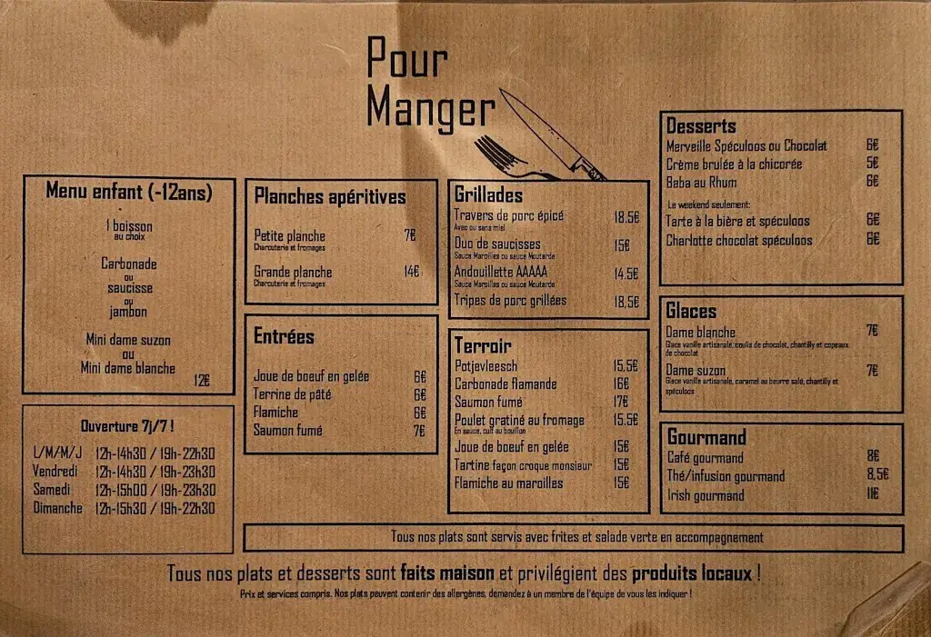 Menu_Estaminet de la Maison Commune 't Oude Wethuys_Hondeghem_image_2