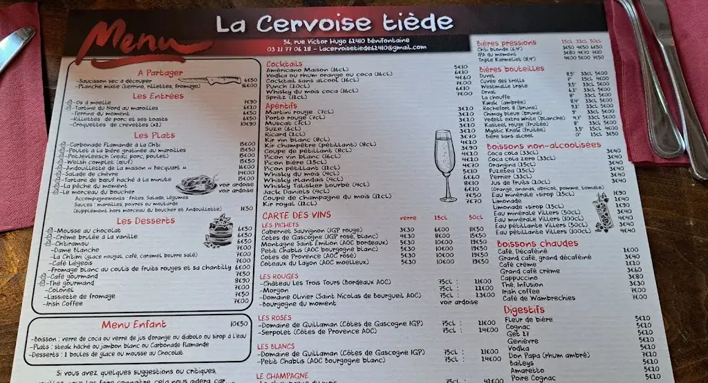 Menu_La Cervoise Tiède_Bénifontaine_image_1
