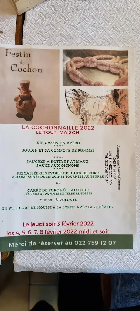 Menu_Auberge des Vieux-Chênes_Presinge_image_2