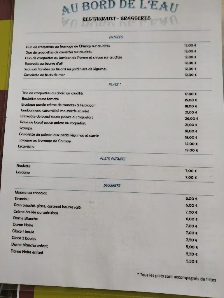 Menu_Au Bord De L'Eau_Hirson_image_1