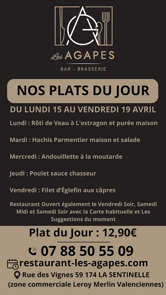 Menu_Les Agapes Bar Brasserie_Sentinelle_image_1