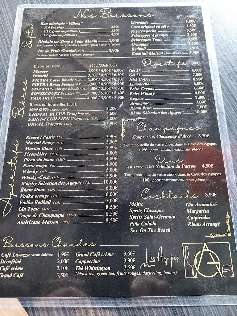 Menu_Les Agapes Bar Brasserie_Sentinelle_image_2