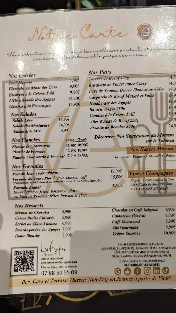 Menu_Les Agapes Bar Brasserie_Sentinelle_image_3