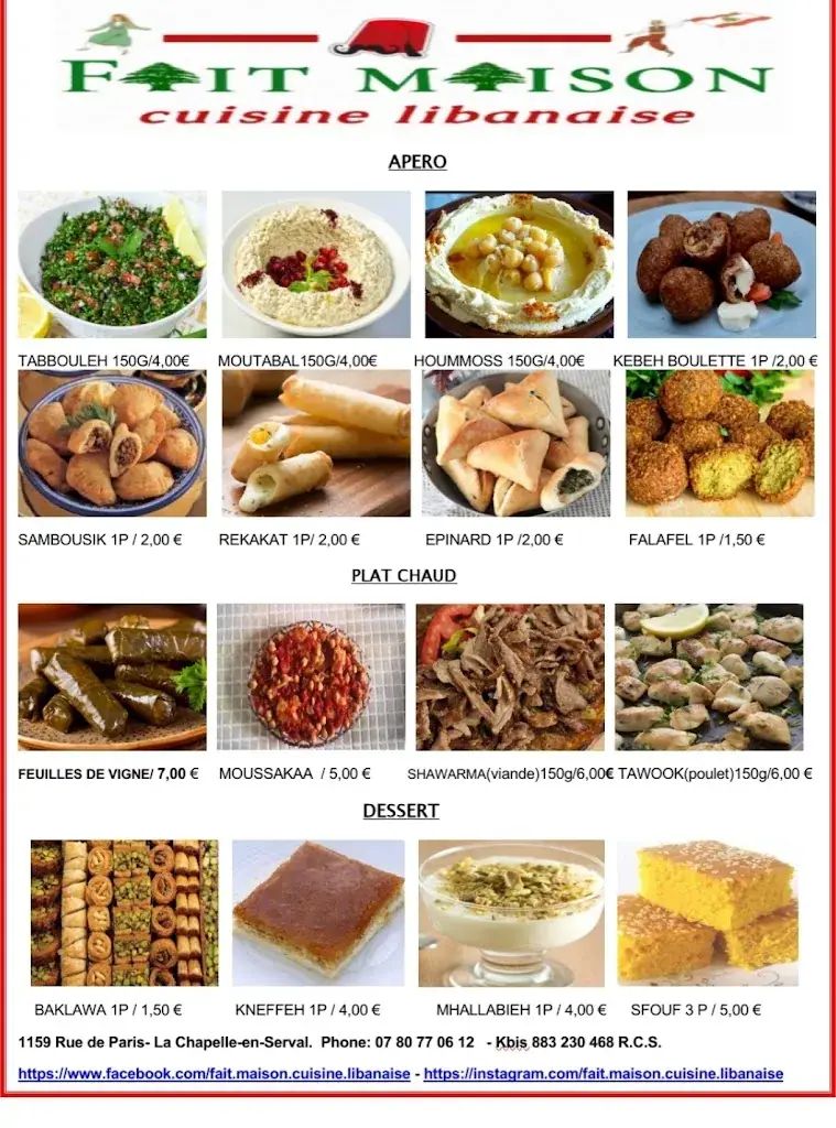 Menu_Fait Maison Cuisine Libanaise_Orry-la-Ville_image_1