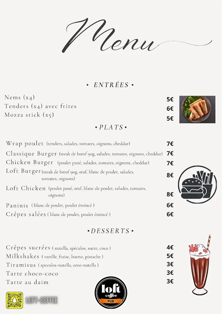 Menu_Loft and Coffee Pub_Laigneville_image_1