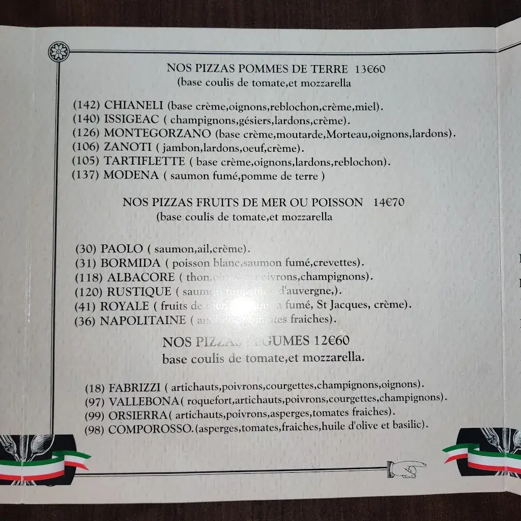 Menu_Pizzeria La Tarentelle. Service Sur Place , Service Emporté ,service Livraison**_Lacroix-Saint-Ouen_image_1