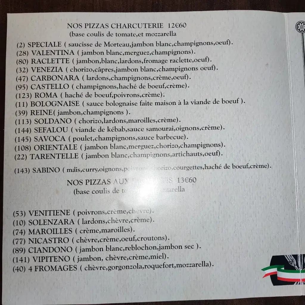 Menu_Pizzeria La Tarentelle. Service Sur Place , Service Emporté ,service Livraison**_Lacroix-Saint-Ouen_image_2