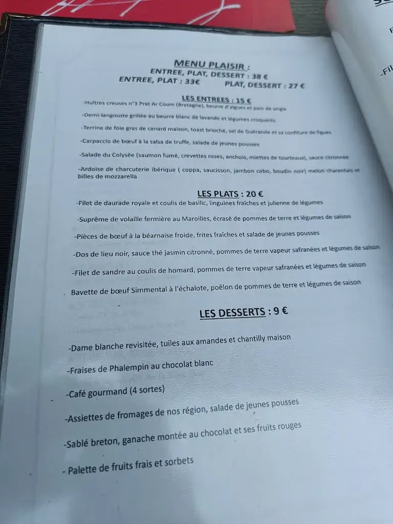 Menu_La Table du Colysée_Lambersart_image_1