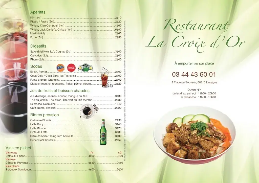 Menu_La Croix d'Or_Lassigny_image_1