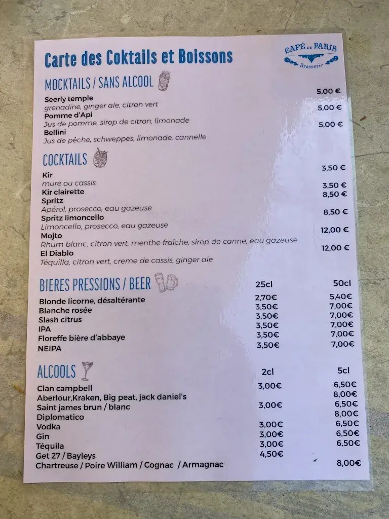 Menu_Café de Paris - Bar - Restaurant - Crest 26400_Crest_image_2