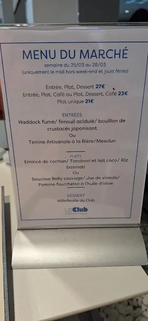Menu_Le Club Bistronomique_Liévin_image_4