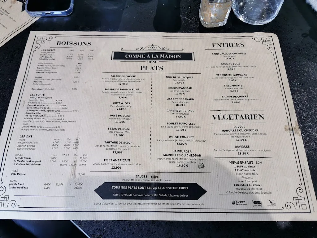 Menu_Restaurant Comme à la maison_Linselles_image_3