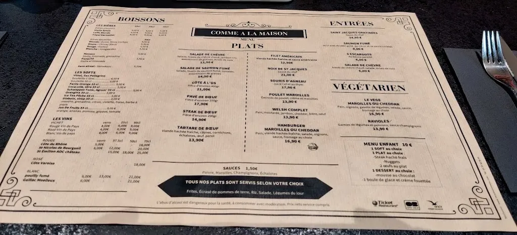 Menu_Restaurant Comme à la maison_Linselles_image_4