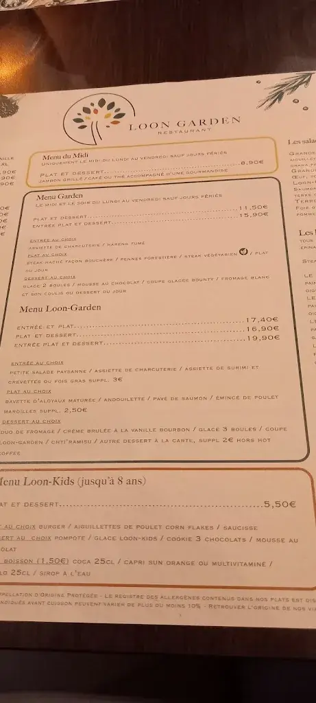 Menu_Restaurant Loon Garden_Loon-Plage_image_4