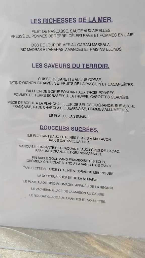 Menu_L'Atelier des saveurs de Jean-Michel Descloux_Longueau_immagine_1