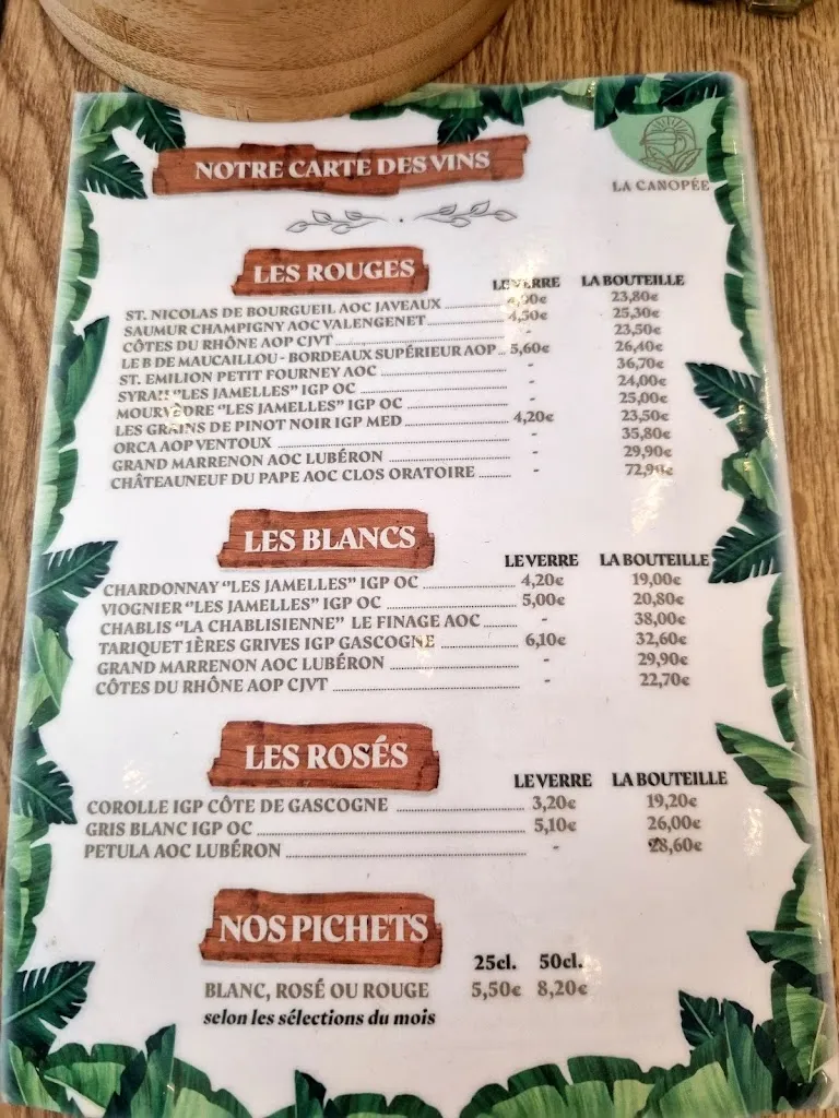 Menu_La Canopée | Restaurant Bar Lounge_Longueau_image_2