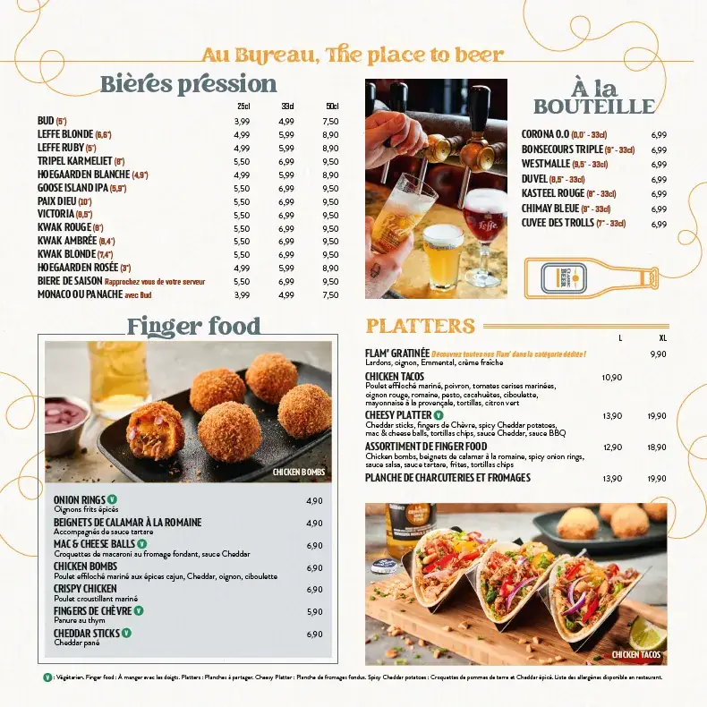 Menu_Au Bureau Leers - Lys lez Lannoy - Roubaix – Pub Brasserie Restaurant – Afterwork, Burgers, Bières, Sport en direct_Lys-lez-Lannoy_image_3