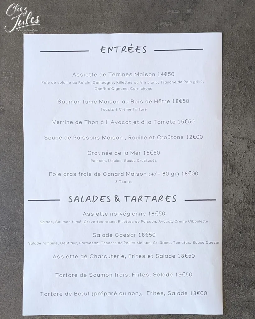 Menu_Restaurant Brasserie Chez Jules_Boulogne-sur-Mer_image_4