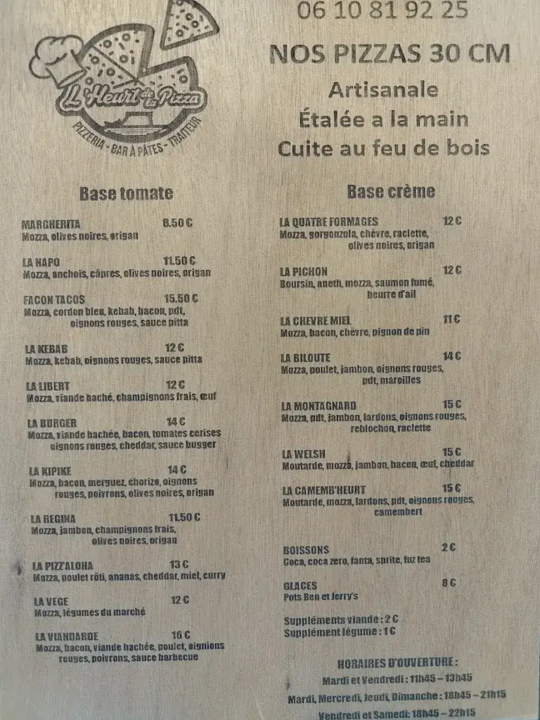 Menu_L’Heurt de la Pizza_Portel_image_3