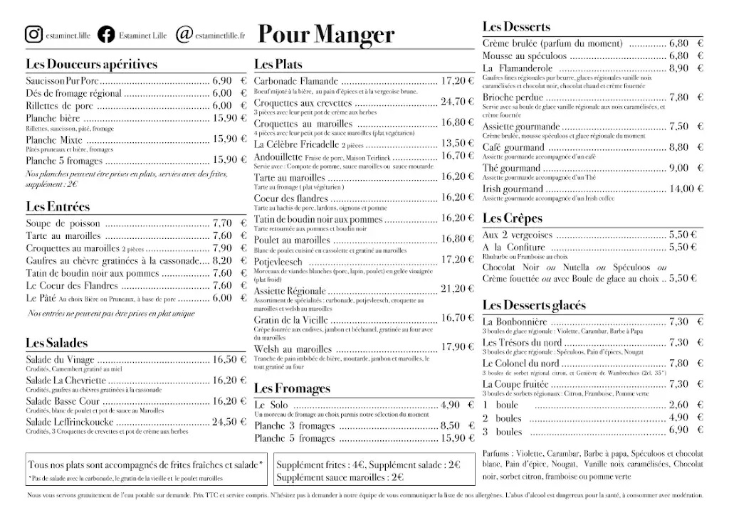 Menu_Estaminet Au Vieux De La Vieille_Lille_imagen_1