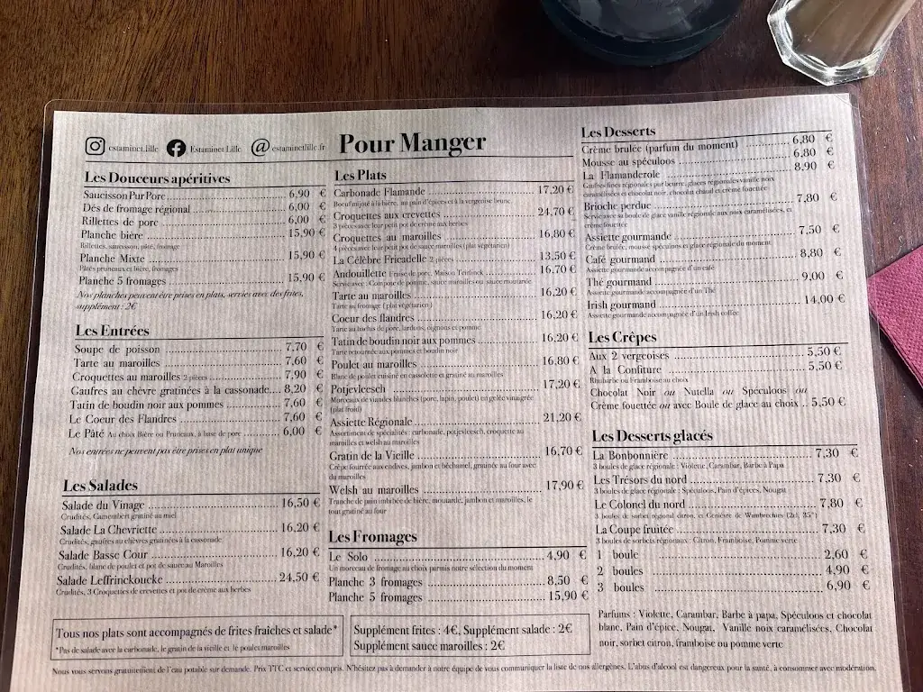 Menu_Estaminet Au Vieux De La Vieille_Lille_imagen_3