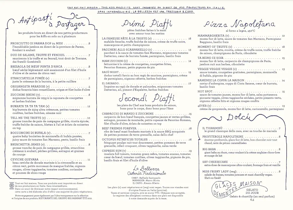 Menu_La Bellezza Lille_Lille_image_1