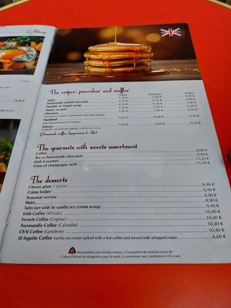 Menu_L'Abbaye Lille_Lille_immagine_2