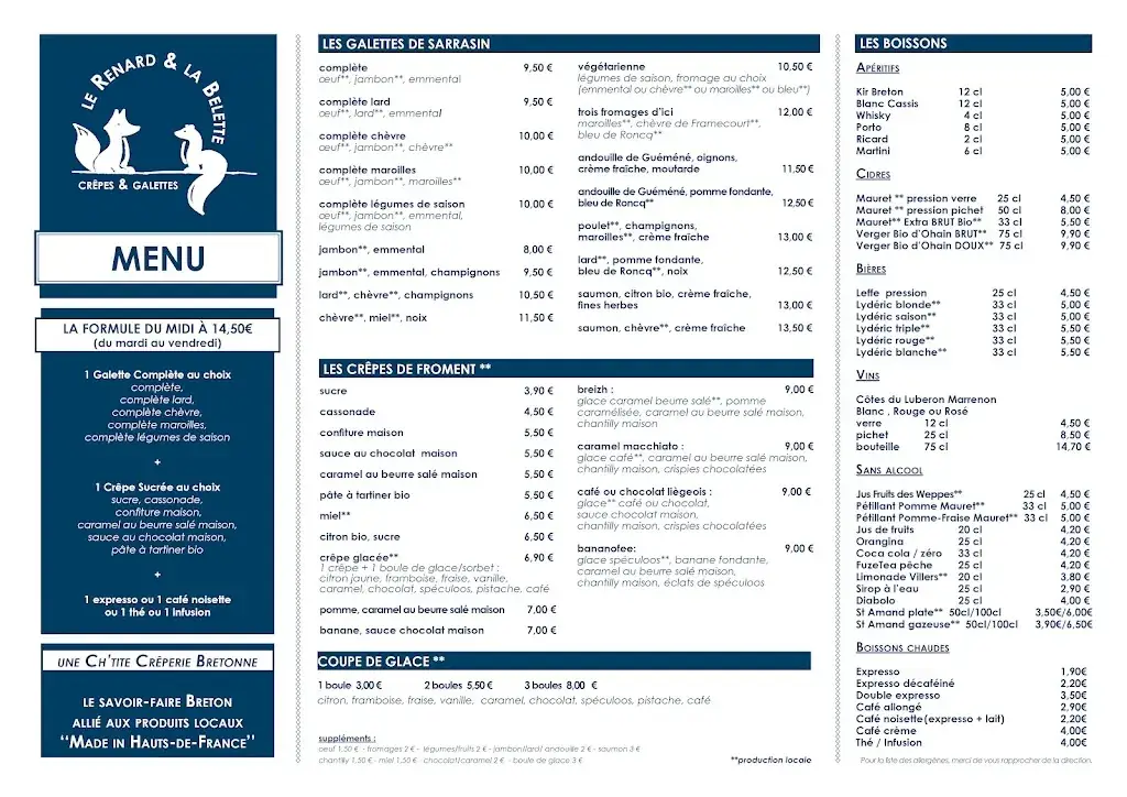 Menu_Le Renard et la Belette_Loos_image_1