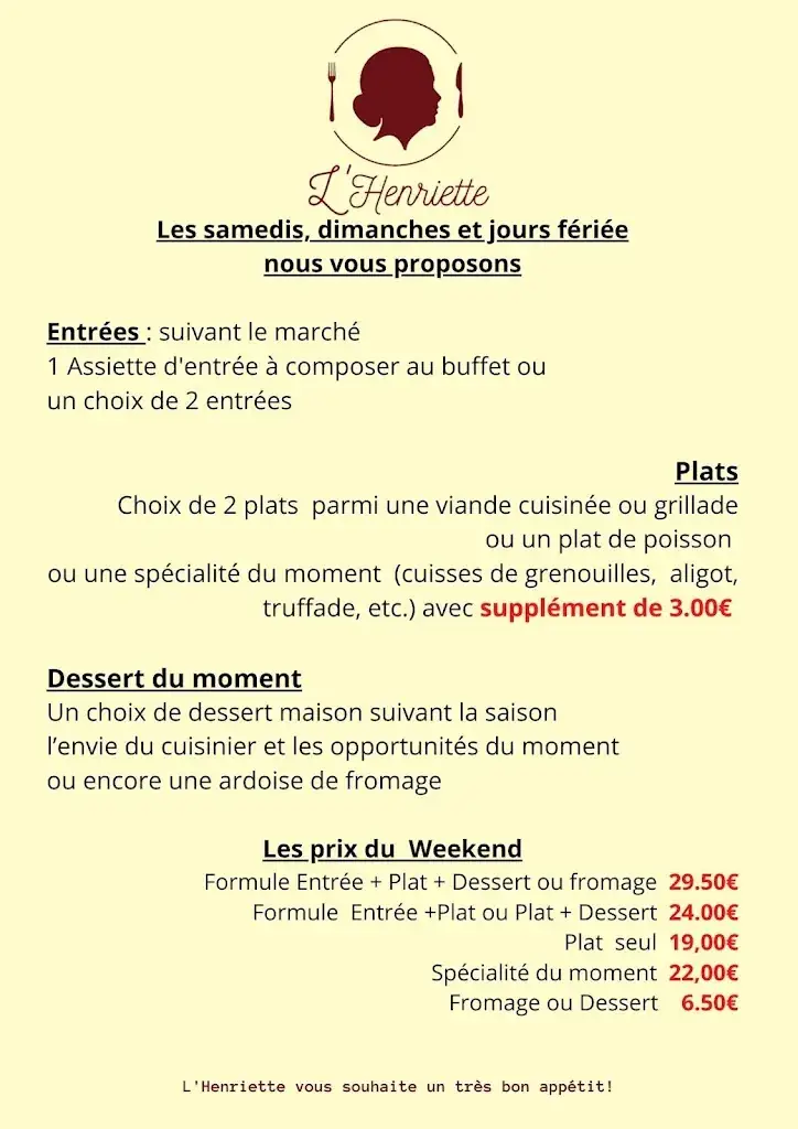Menu_L'Henriette restaurant nouveaux gérants_Auzelles_image_1