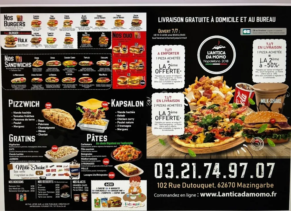 Menu_L'antica Da Momo Pizza Mazingarbe_Mazingarbe_image_1