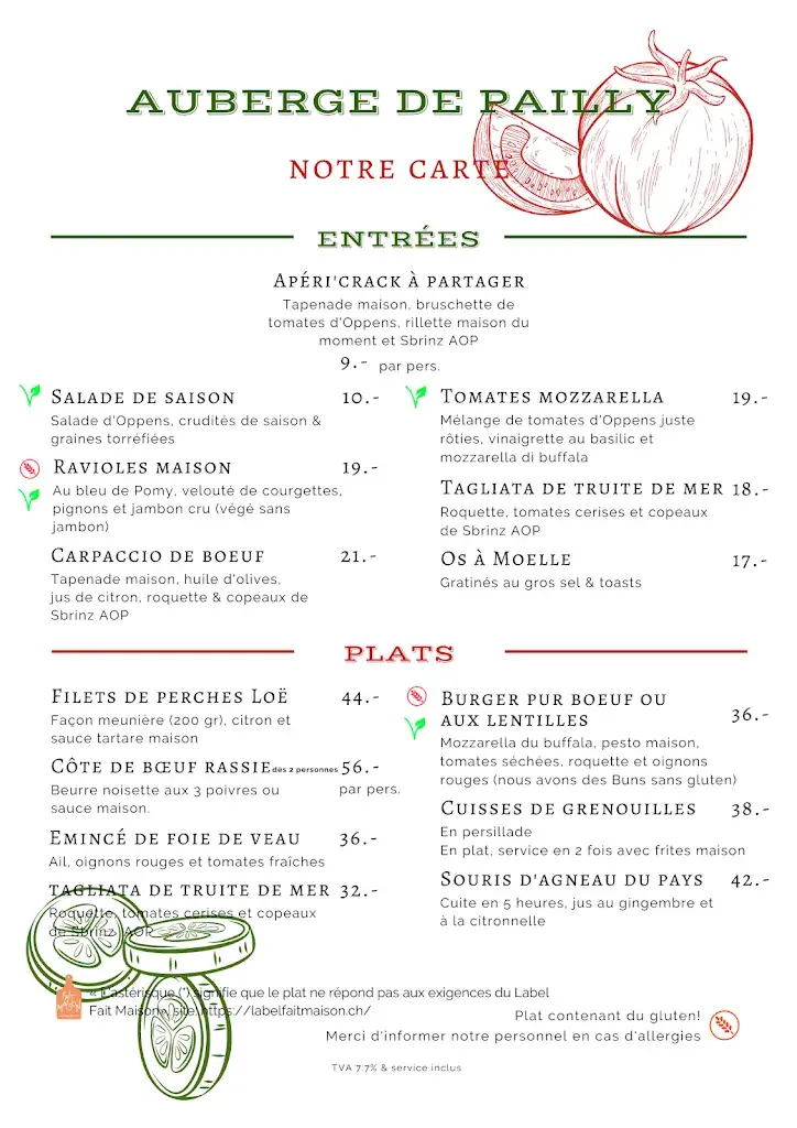 Menu_Auberge de Pailly, la Croix-d'or_Pailly_image_1