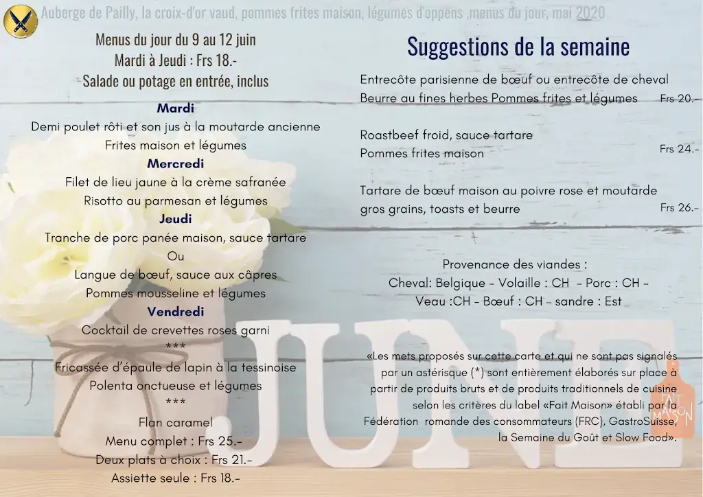 Menu_Auberge de Pailly, la Croix-d'or_Pailly_image_4