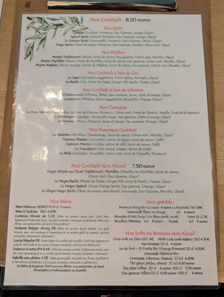 Menu_Restaurant l’Olivier_Méteren_image_3