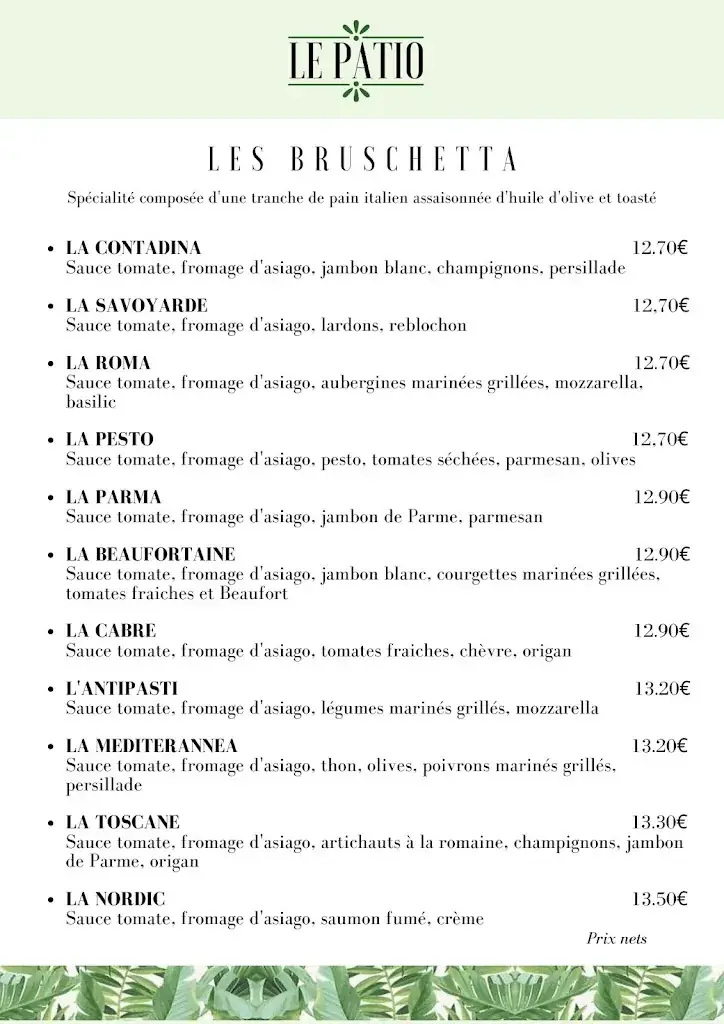 Menu_Le Patio_Albertville_image_1