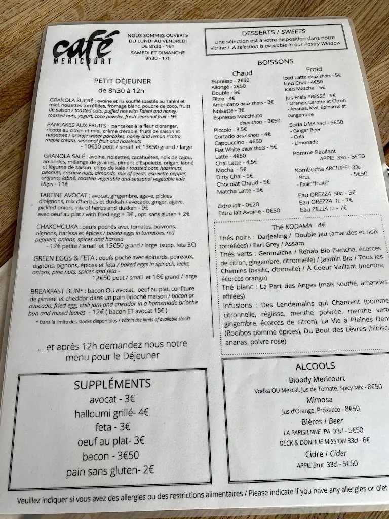 Menu_Café Méricourt_Paris_image_4