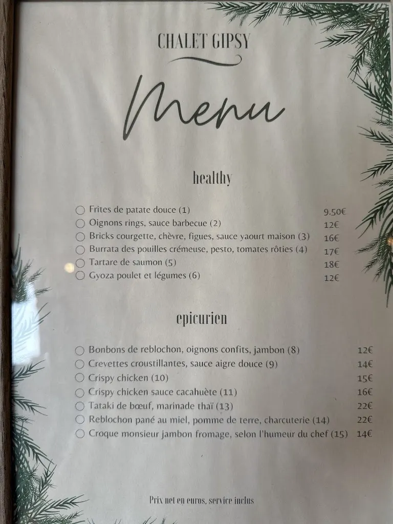 Menu_Chalet Gipsy_Combloux_image_1