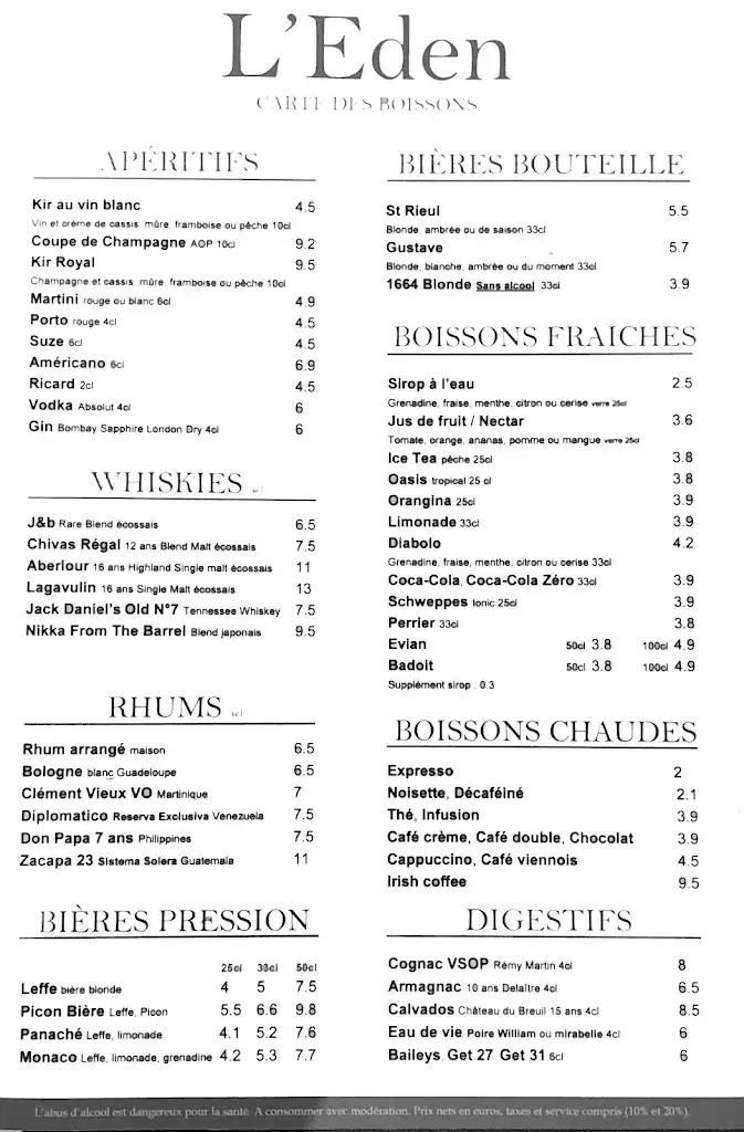 Menu_L'Eden restaurant_Montataire_image_1