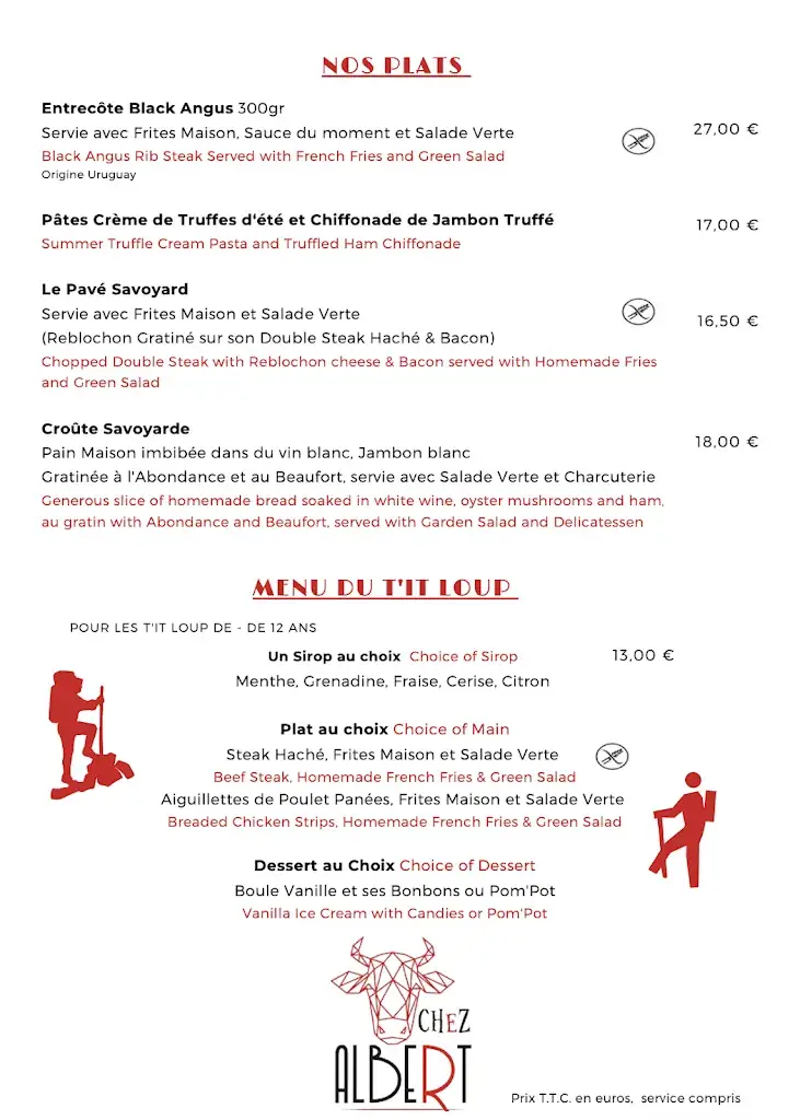 Menü_Chez Albert - Restaurant à Combloux_Combloux_Bild_1