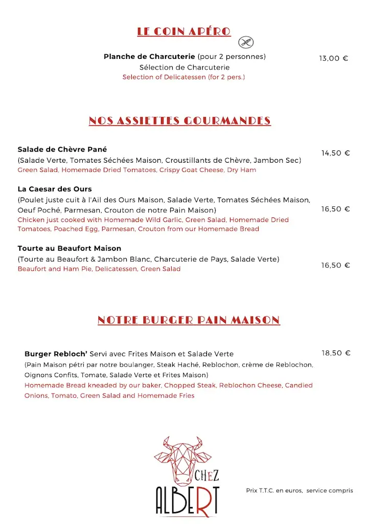Menü_Chez Albert - Restaurant à Combloux_Combloux_Bild_2