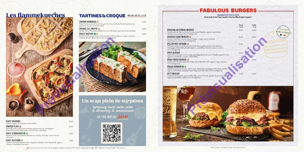 Menu_Au Bureau Neuville en Ferrain - Roncq - Tourcoing – Pub Brasserie Restaurant – Afterwork, Burgers, Bières, Sport en direct_Neuville-en-Ferrain_image_4