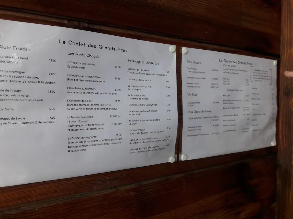 Menu_Le chalet des Grands Prés_Combloux_image_2