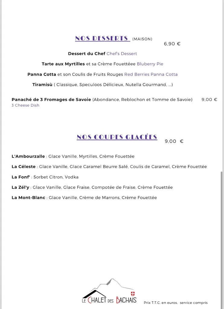 Menu_Le Chalet des Bachais - Restaurant Combloux_Combloux_image_4