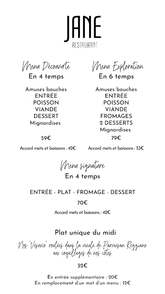 Menu_Le Jane - Restaurant gastronomique à Lille_Lille_image_1
