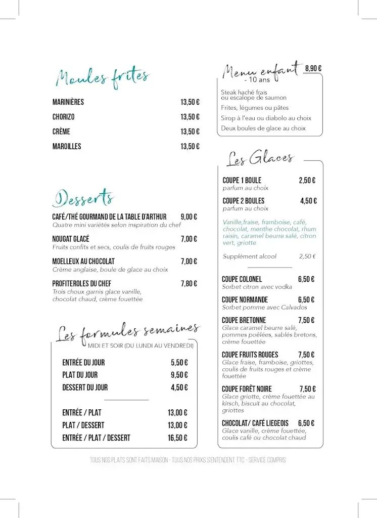 Menu_La Table d'Arthur_Montdidier_image_1