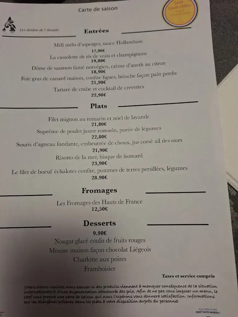 Menu_Les Jardins de l'Arcadie_Lens_image_3