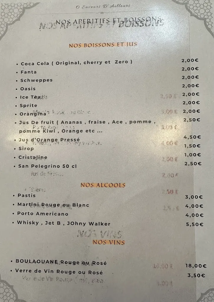 Menu_Ô Saveurs D'Ailleurs_Marseille_image_1