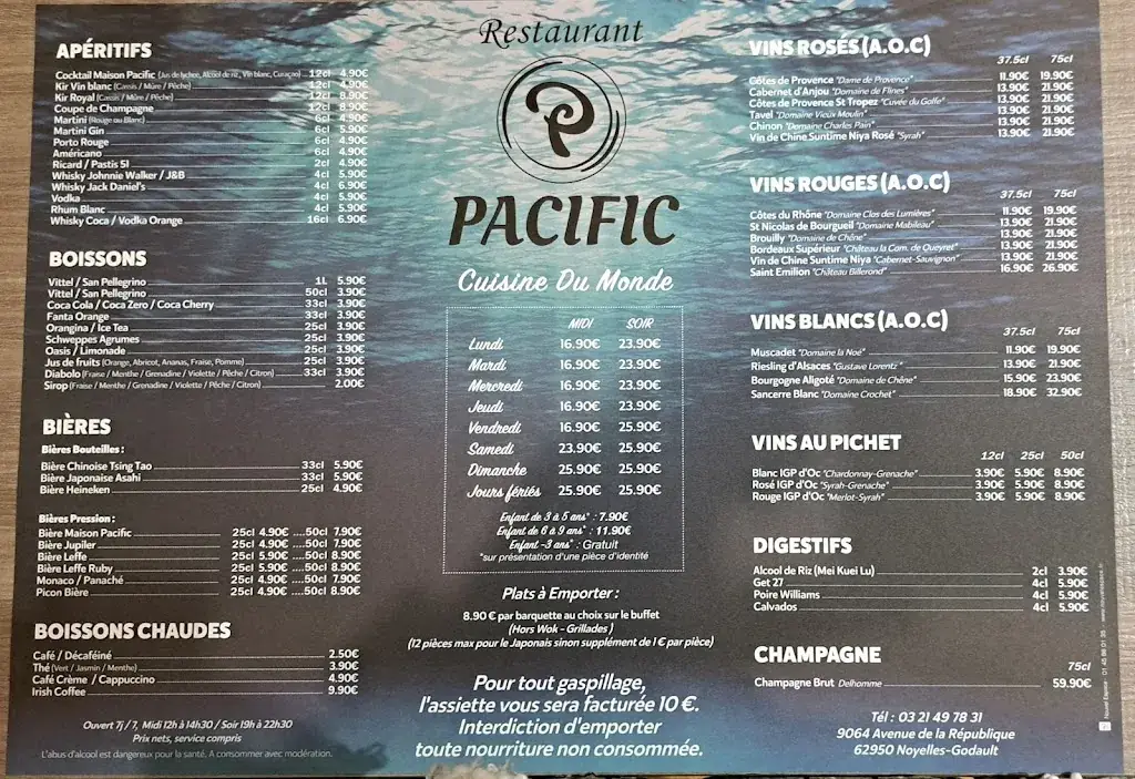 Menu_Restaurant Pacific Noyelles_Noyelles-Godault_image_3