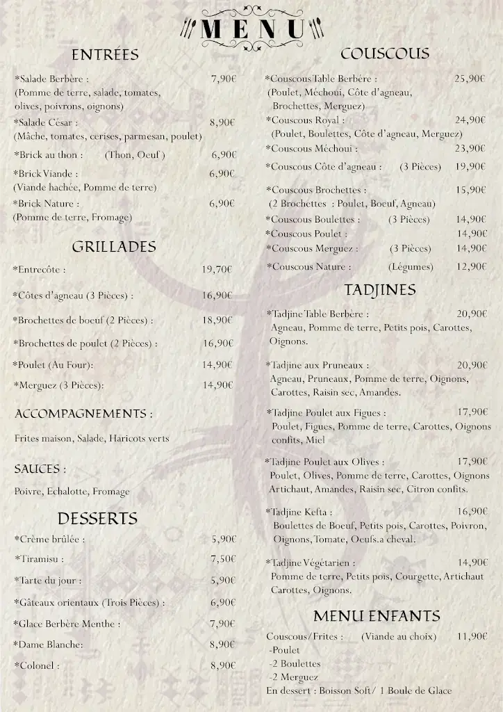 Menu_La Table Berbère_Noyelles-Godault_image_2