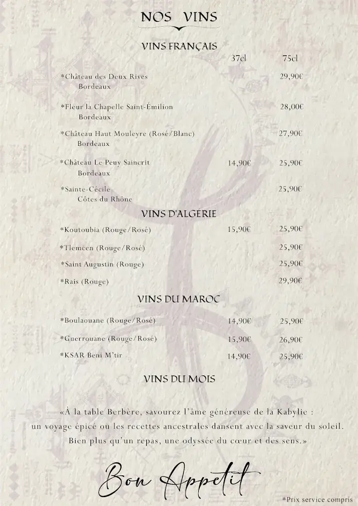 Menu_La Table Berbère_Noyelles-Godault_image_3