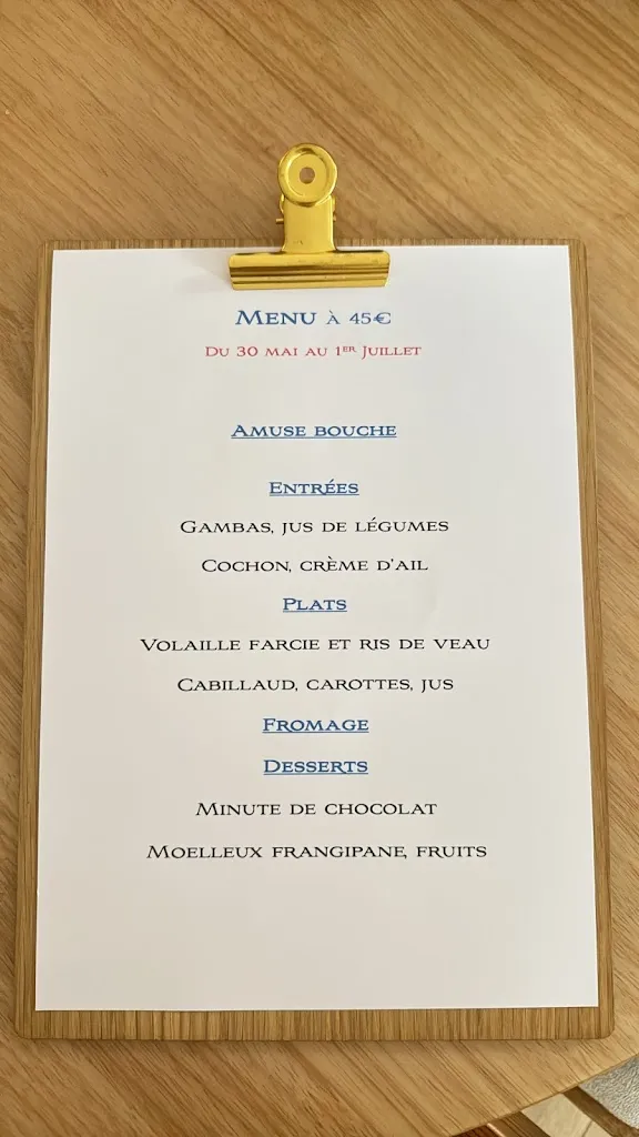Menu_Auberge de l'Etoile - Restaurant Traditionnel_Oye-Plage_image_1